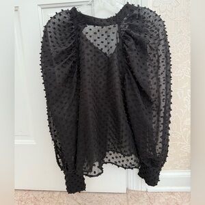 Zara Sheer Dot Black Blouse Top